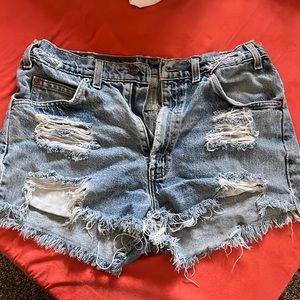 Distressed Levi’s shorts